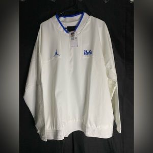 Nike Air Jordan UCLA Bruins 1/2 Zip Coaches Jacket Sz 2XL White Blue DM9159-100